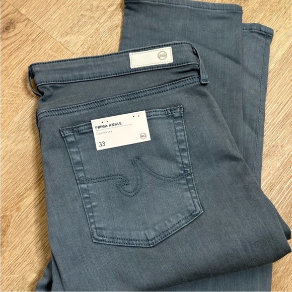 NWT AG Prima Ankle Ciagrette Leg Jean Blue Gray Size 33 Plus Size - Picture 8 of 11